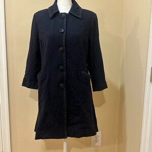 Womens Cabi size S Small Navy Blue Polka Dot  Carriage Button Blazer Jacket